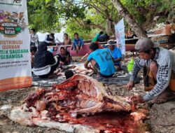 Masyarakat Gili Belek Baru Kali ini Mendapatkan Hewan Kurban