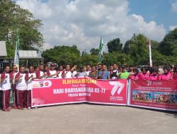 Polsek Masbagik Gelar Senam Bersama Muspika, Sambut Hari Bhayangkara