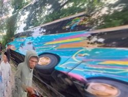 Bus Surya Kencana Terguling di Pringgabaya, Tiga Puluh Dua Orang Penumpang Selamat